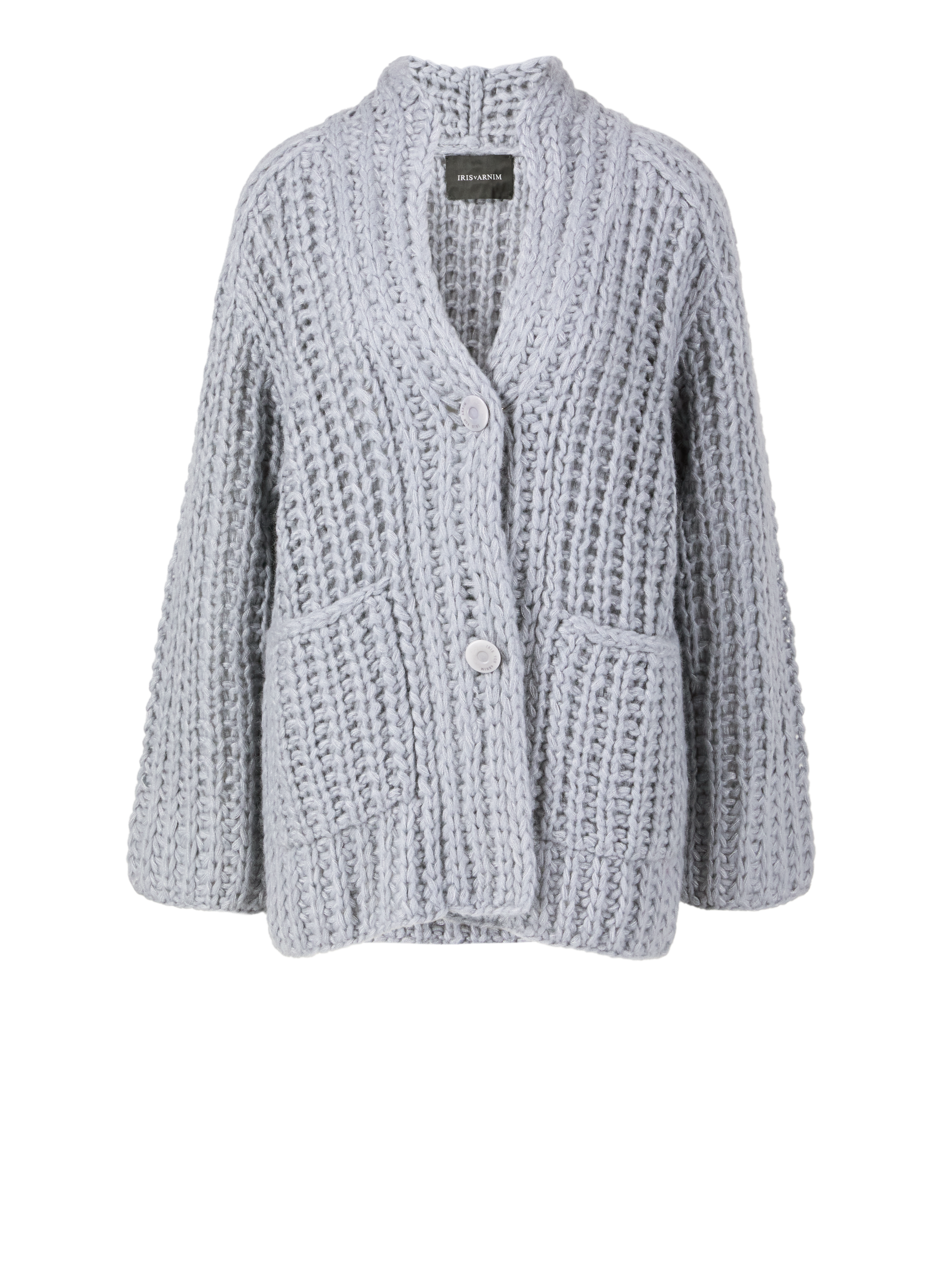 Cashmere-silk cardigan 'Viola' Nebel