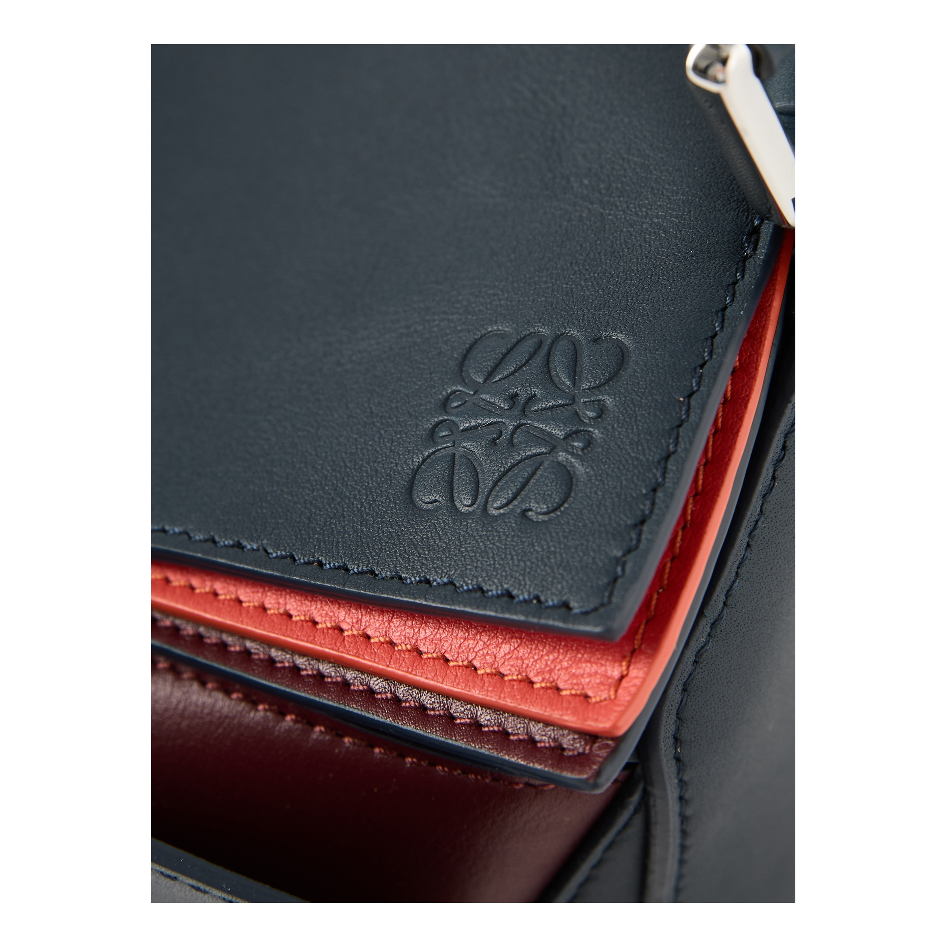 LOEWE 'Puzzle Layers Small' Handbag multicolour/deep navy, Detail view – UNGER.DE