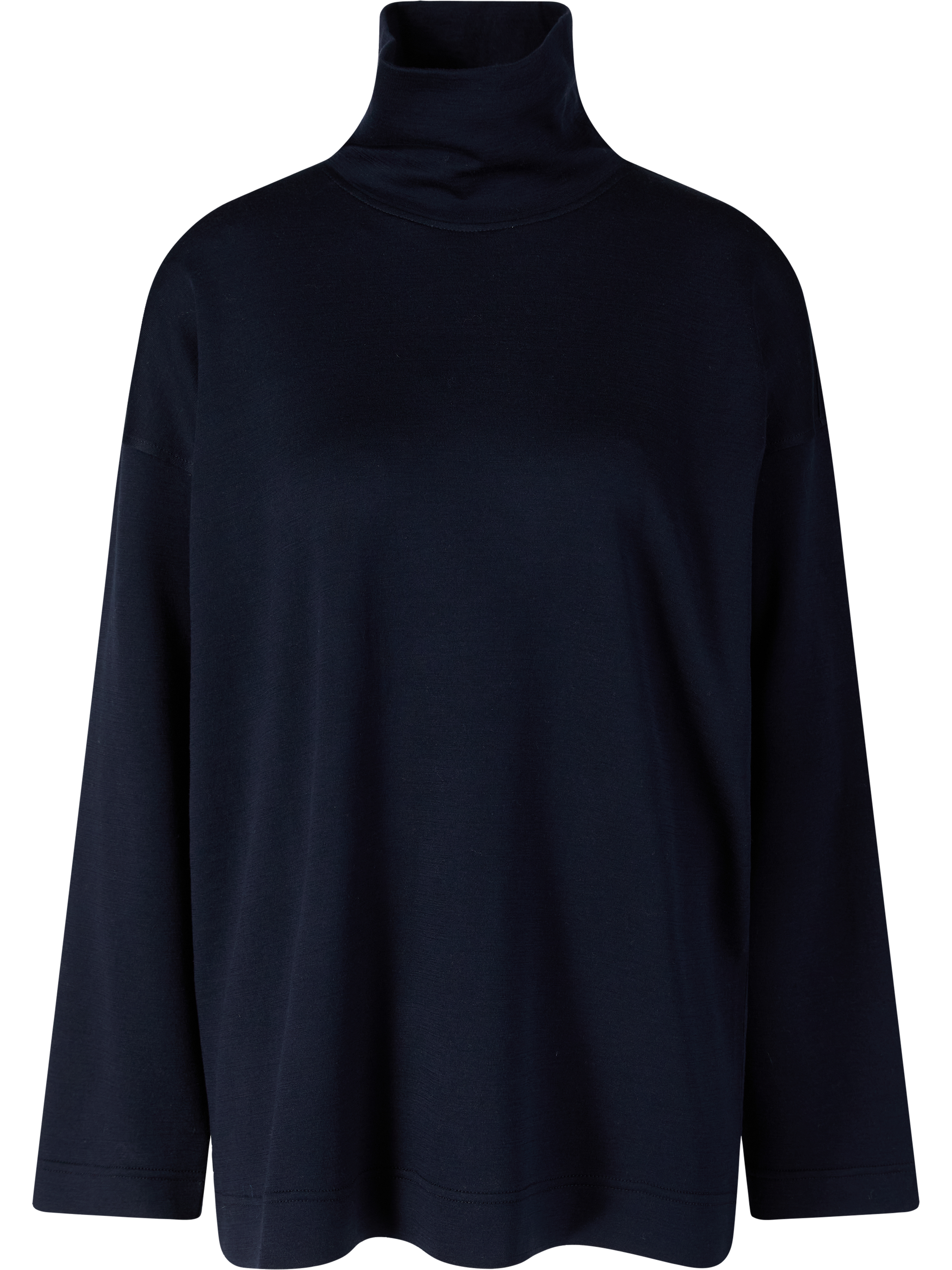 Rollkragenpullover aus Baumwolle und Seide Marineblau