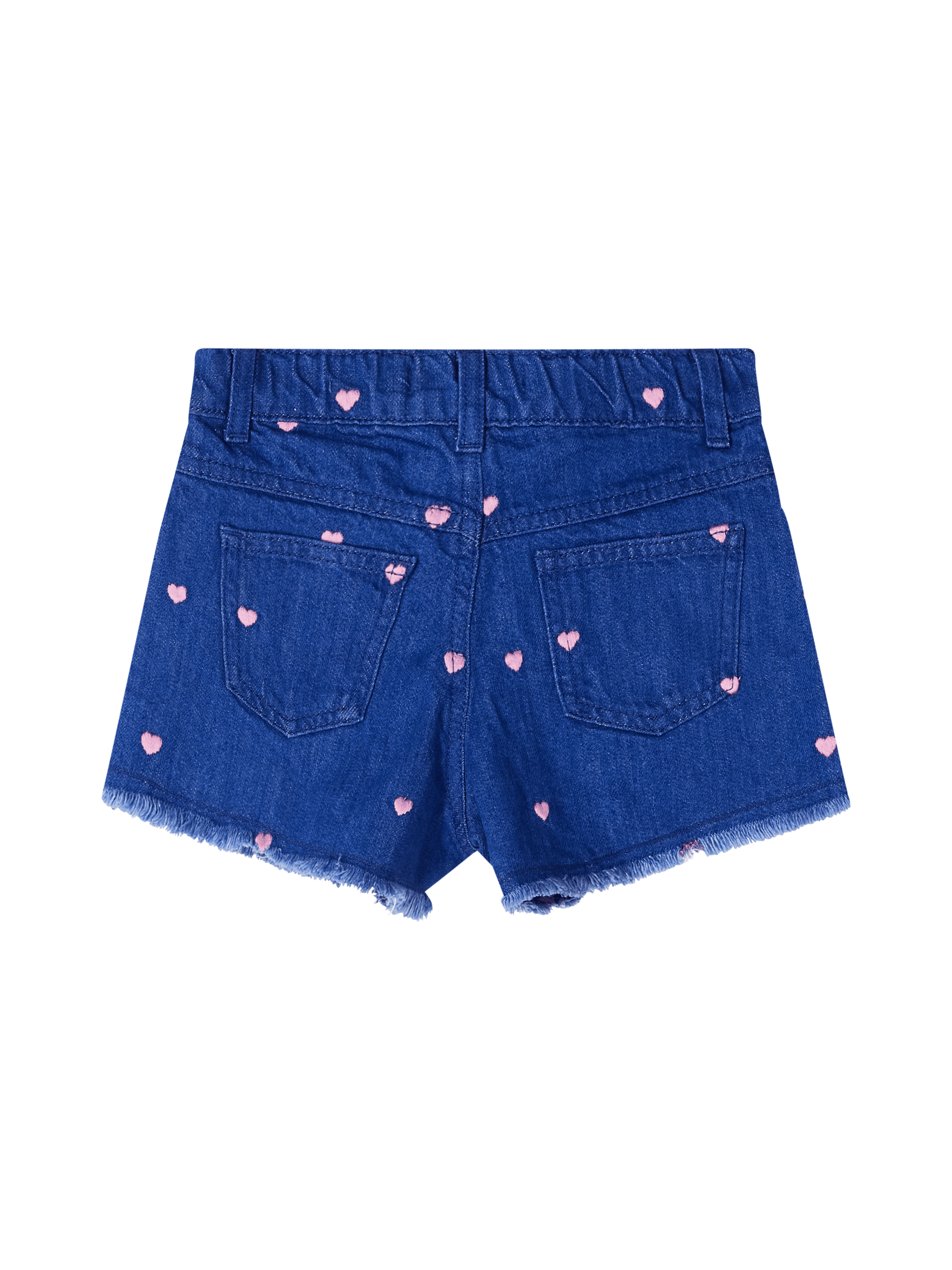 The New Society Denim-Shorts 'Hearts Light' Mittelblau, Rückansicht – UNGER.DE