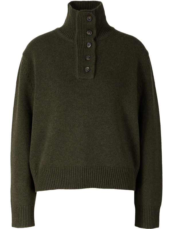 Strickpullover 'Renata' aus Lammwolle Dunkelgrün