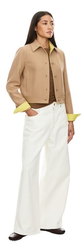 Langarmshirt 'Anges' aus Cashmere und Seide Braun