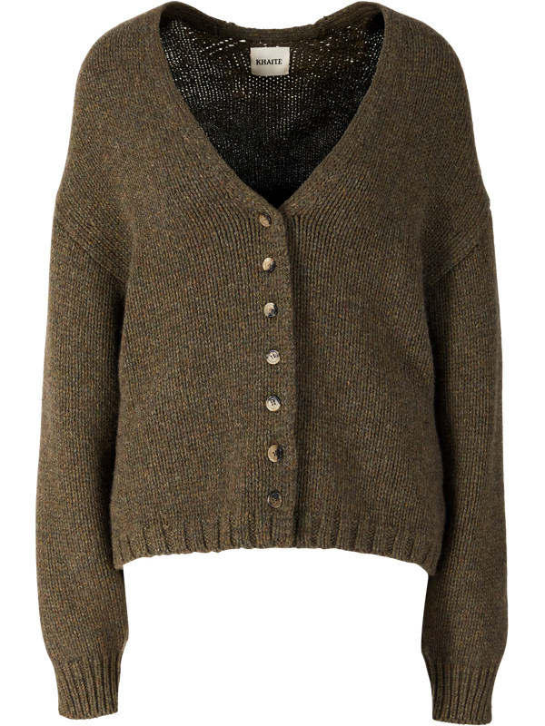 Oversize Cashmere-Strickjacke 'Axel' Artischocke