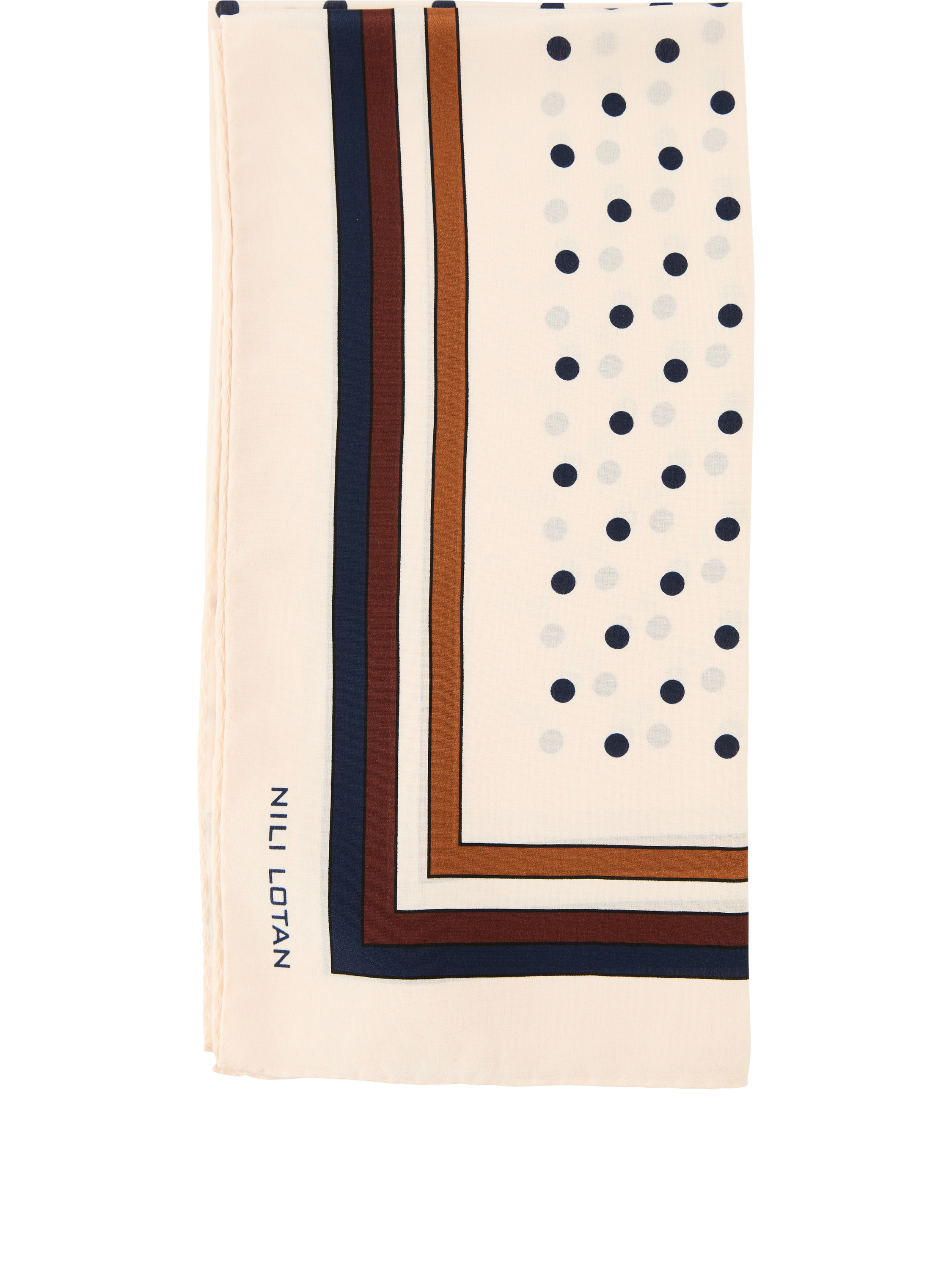 NILI LOTAN Seidentuch 'Vintage Polka Dot' Beige, Produktansicht – UNGER.DE
