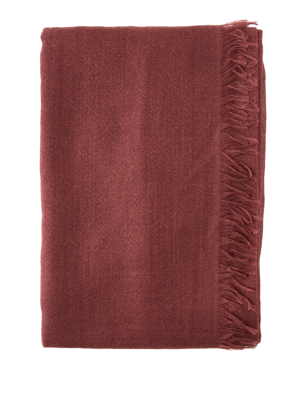 Cashmere-Seidenschal mit Fransen Bordeaux