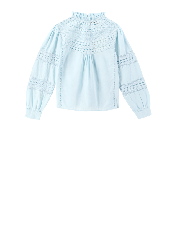 Baumwollbluse 'Paris' Hellblau