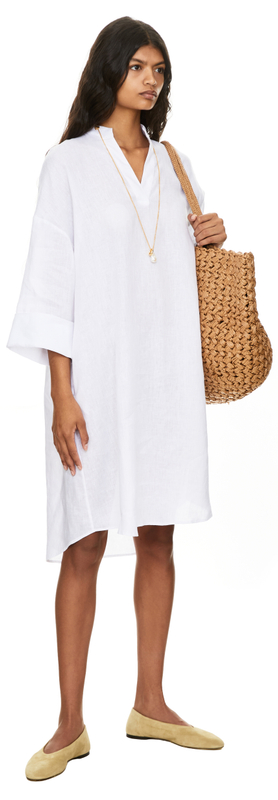 Oversized Leinenkleid 'Marta' Weiß