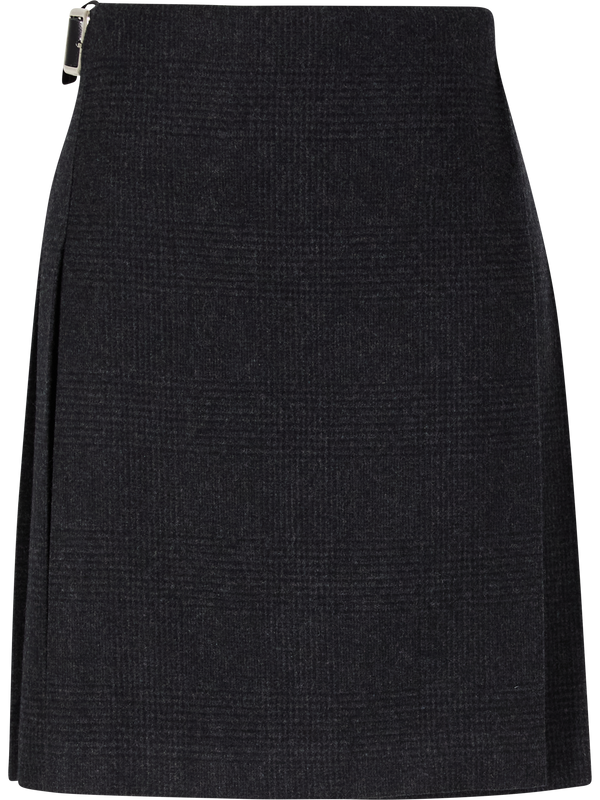 Woll-Cashmere-Rock 'Kilt' mit Karomuster Dunkelgrau
