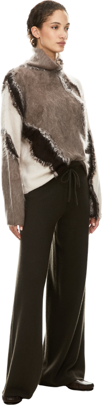 Pullover 'Tinaja' aus gebürstetem Cashmere Taupe/Alabaster
