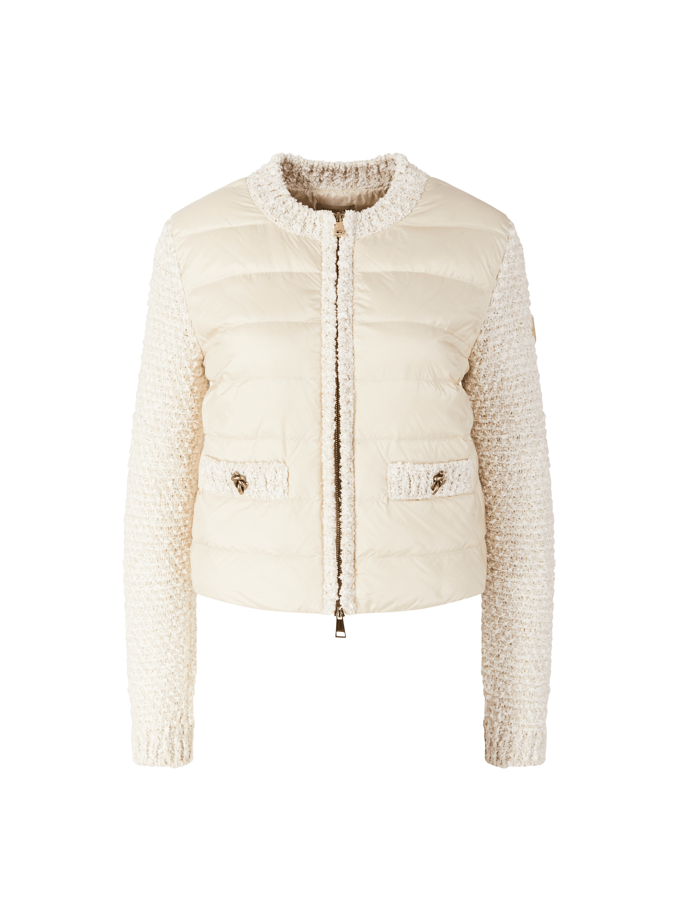 Gepolsterte Strickjacke mit Reißverschluss Rosé