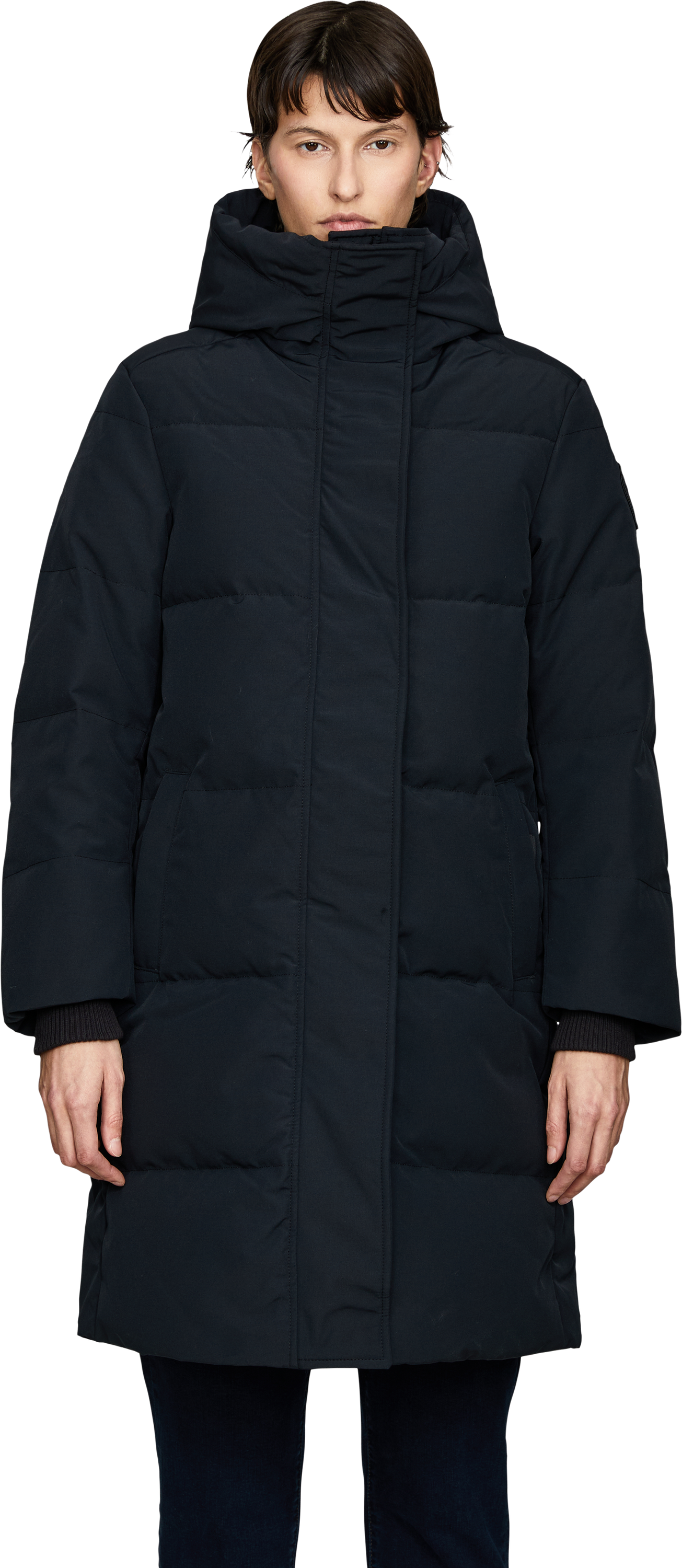 Canada Goose Parka 'Louise' mit Daunen Schwarz, Frontansicht – UNGER.DE