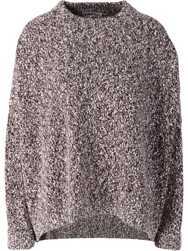 Oversized Cashmere-Rundhalsausschnitt 'Iconic' Bordeaux