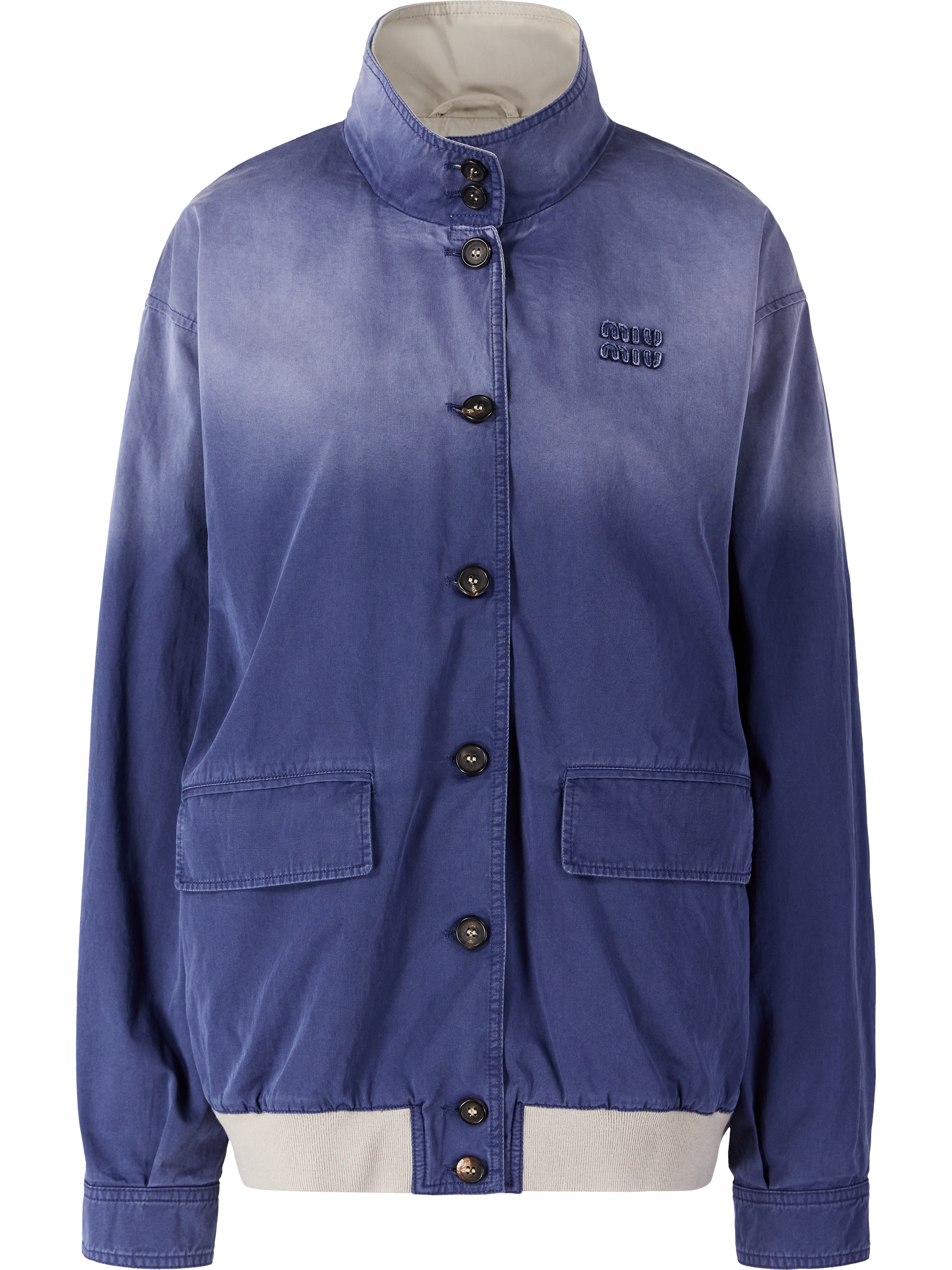 Blousonjacke mit Logo-Stickerei Blau