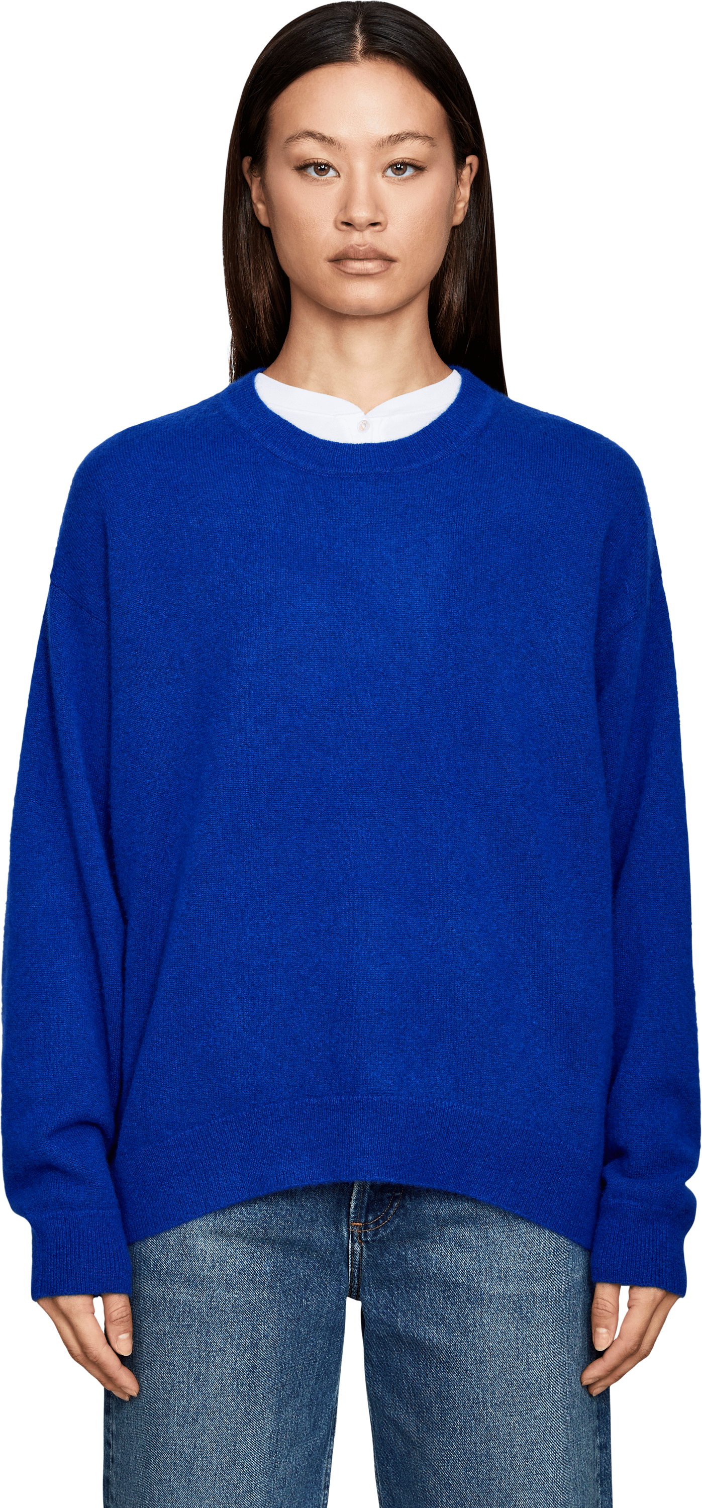 Iris von Arnim Cashmere-Seidenpullover 'KALENA 50' Marine, Frontansicht – UNGER.DE