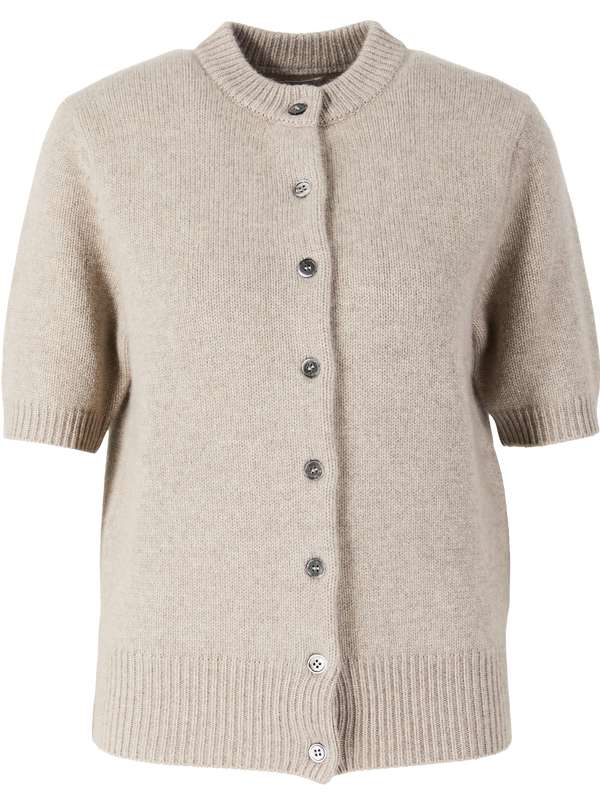 Kurzärmelige Cashmere-Strickjacke Hazel Melange