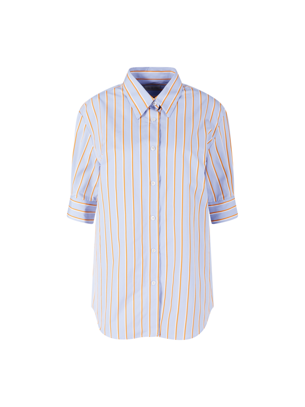 Gestreifte Kurzarm Bluse 'Celindo' Hellblau