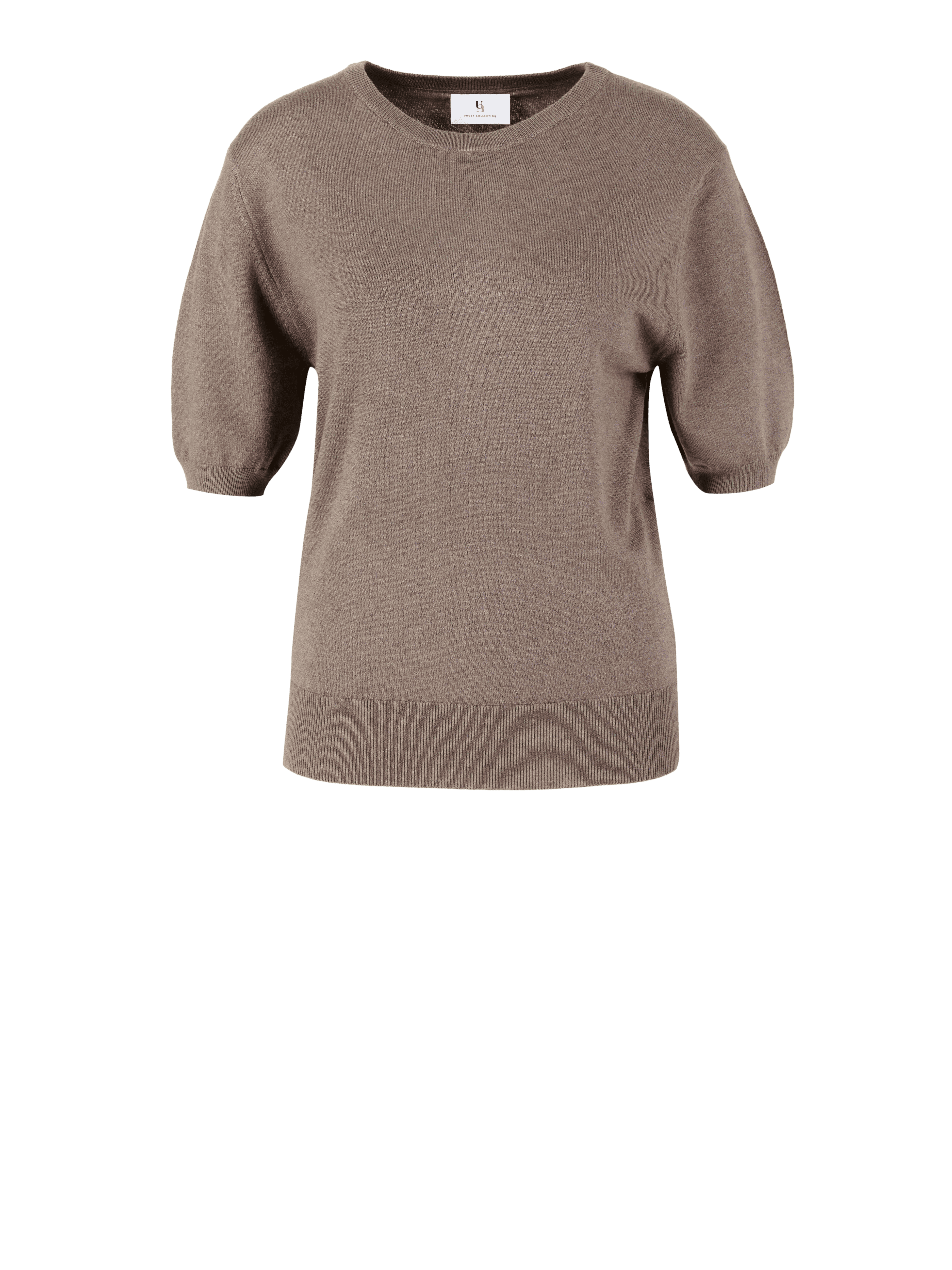 Kurzärmliger Cashmere-Seidenpullover Braun