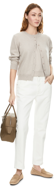 Cashmere-Seide Twin-Set 'Niara' Gravel