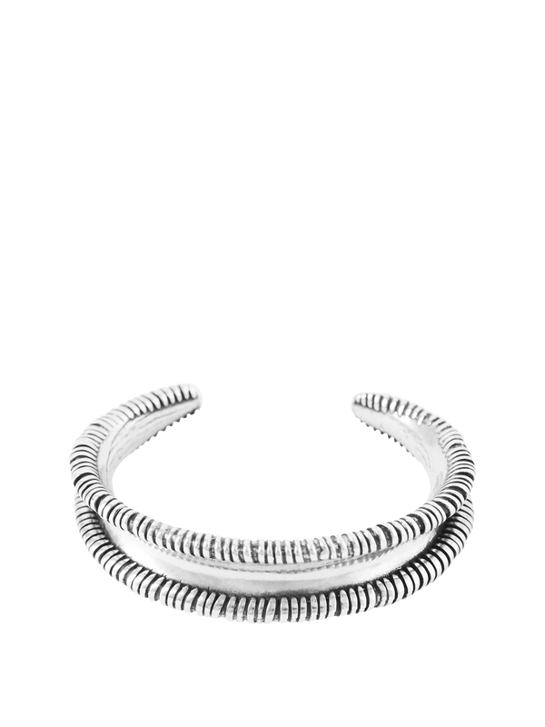 Offener Armreif aus Metall Silber