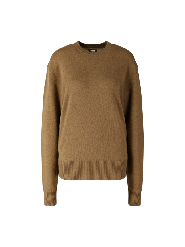 Cashmere-Pullover 'Classic' mit Rundhalsausschnitt Braun