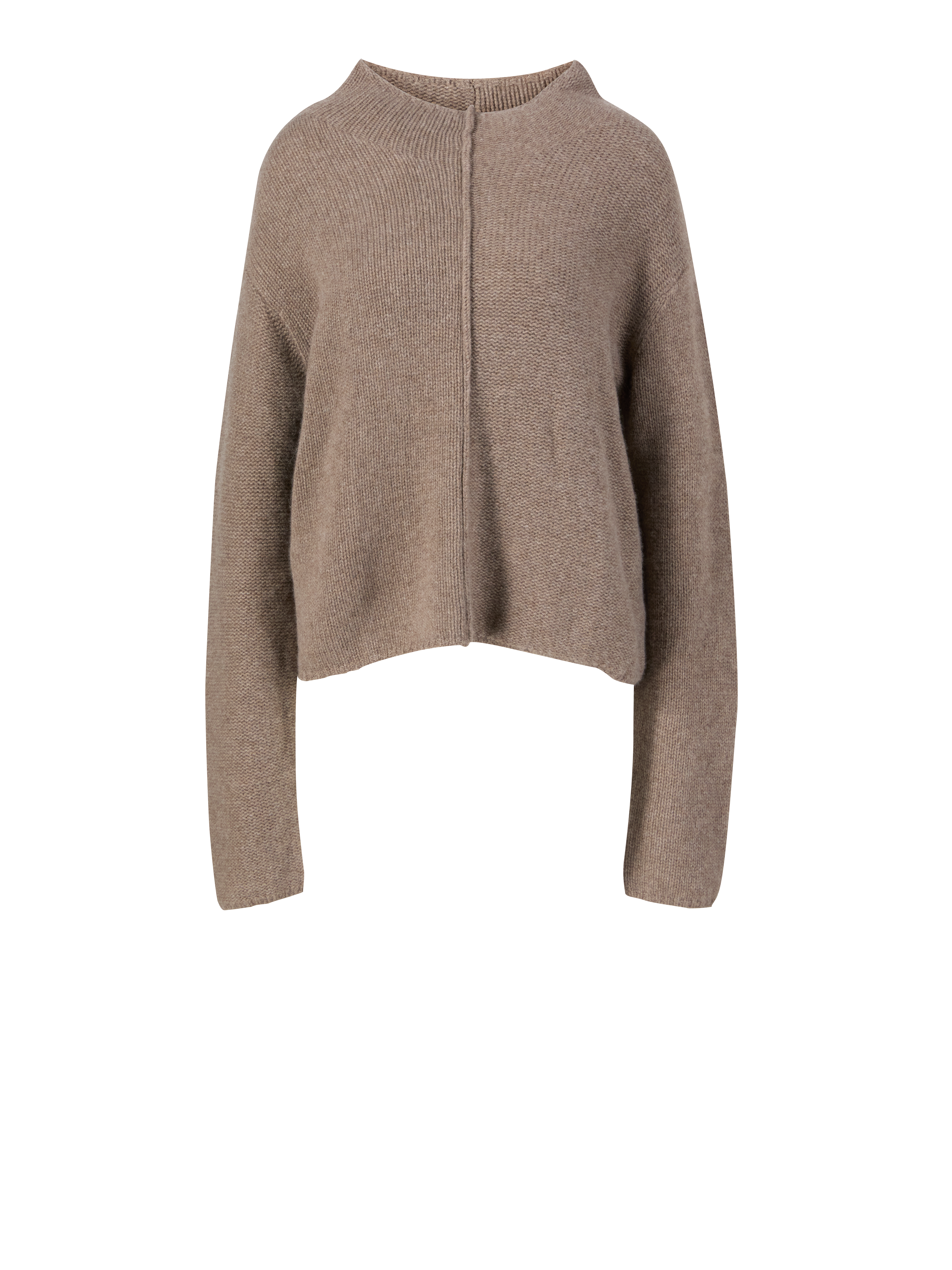 Cashmere-Pullover mit Mock Neck Braun