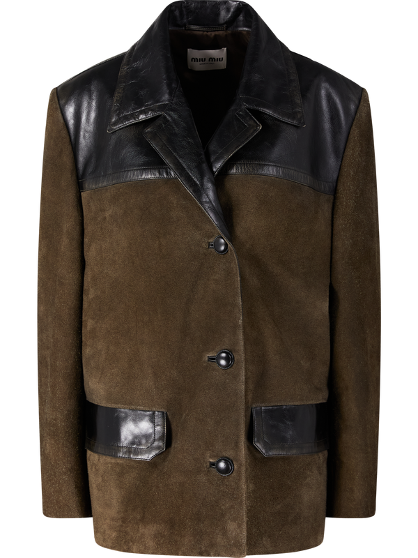 Blazer aus Kalbsveloursleder Braun