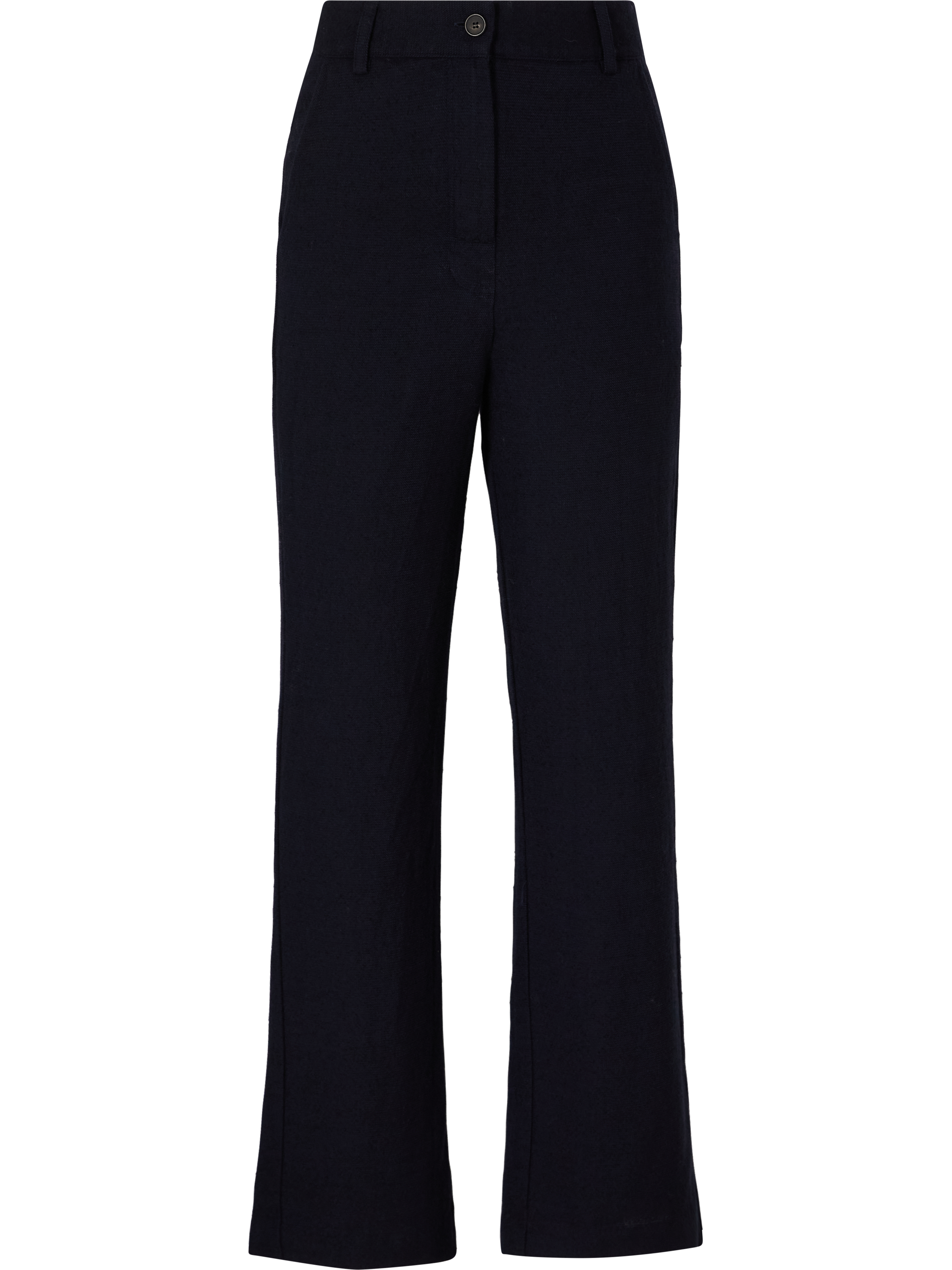 Wollhose mit geradem Bein Marineblau