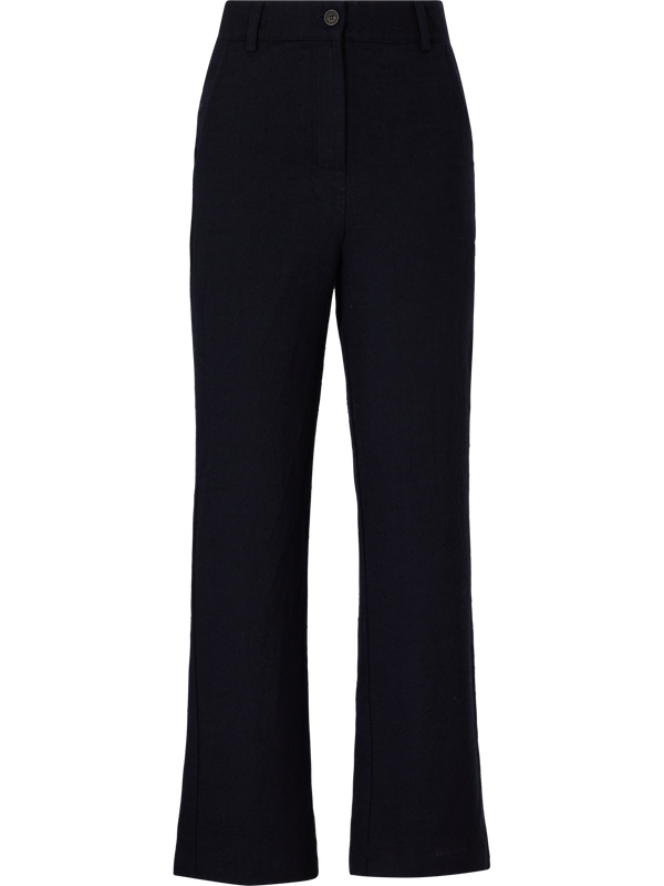 Straight-leg woollen trousers navy blue