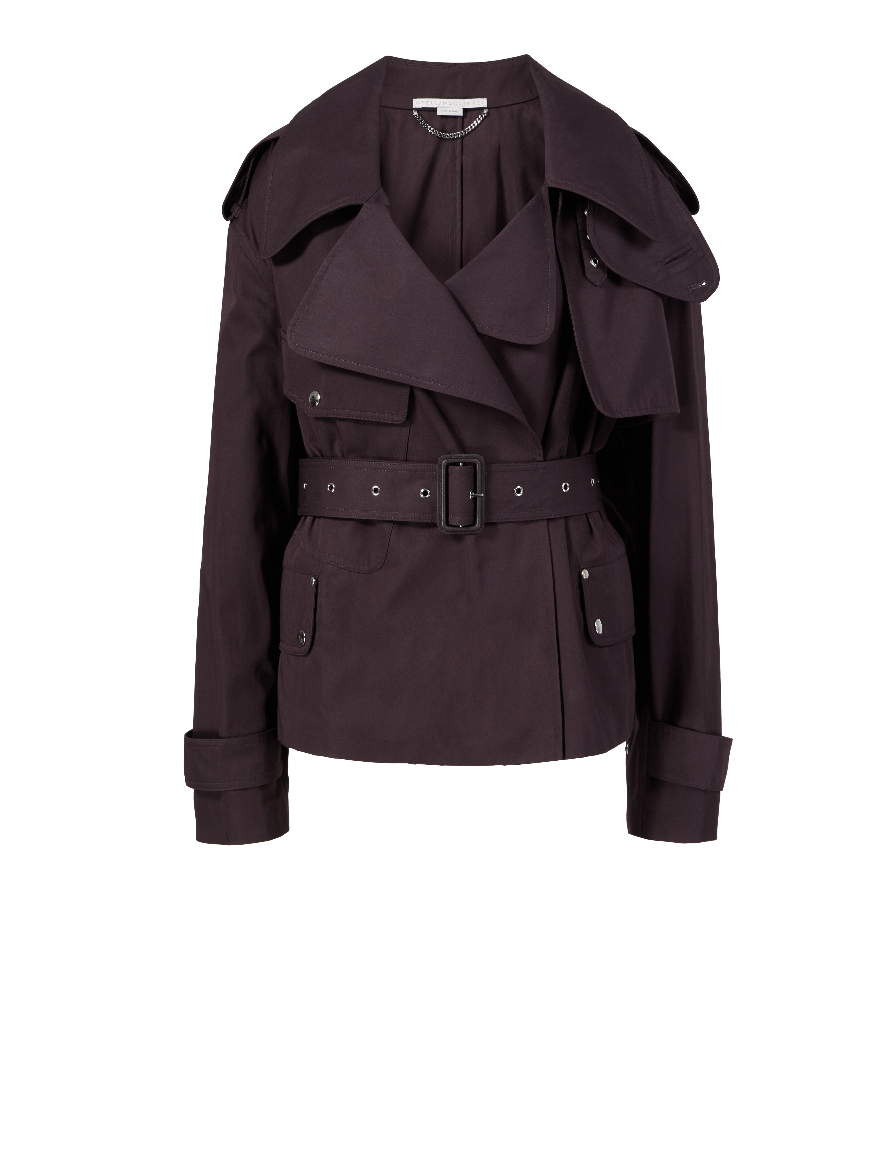 Verkürzter Trenchcoat Dunkelbordeaux