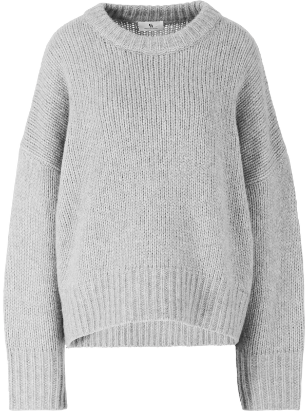 Cashmere-Seidenpullover mit Rundhalsausschnitt Silver
