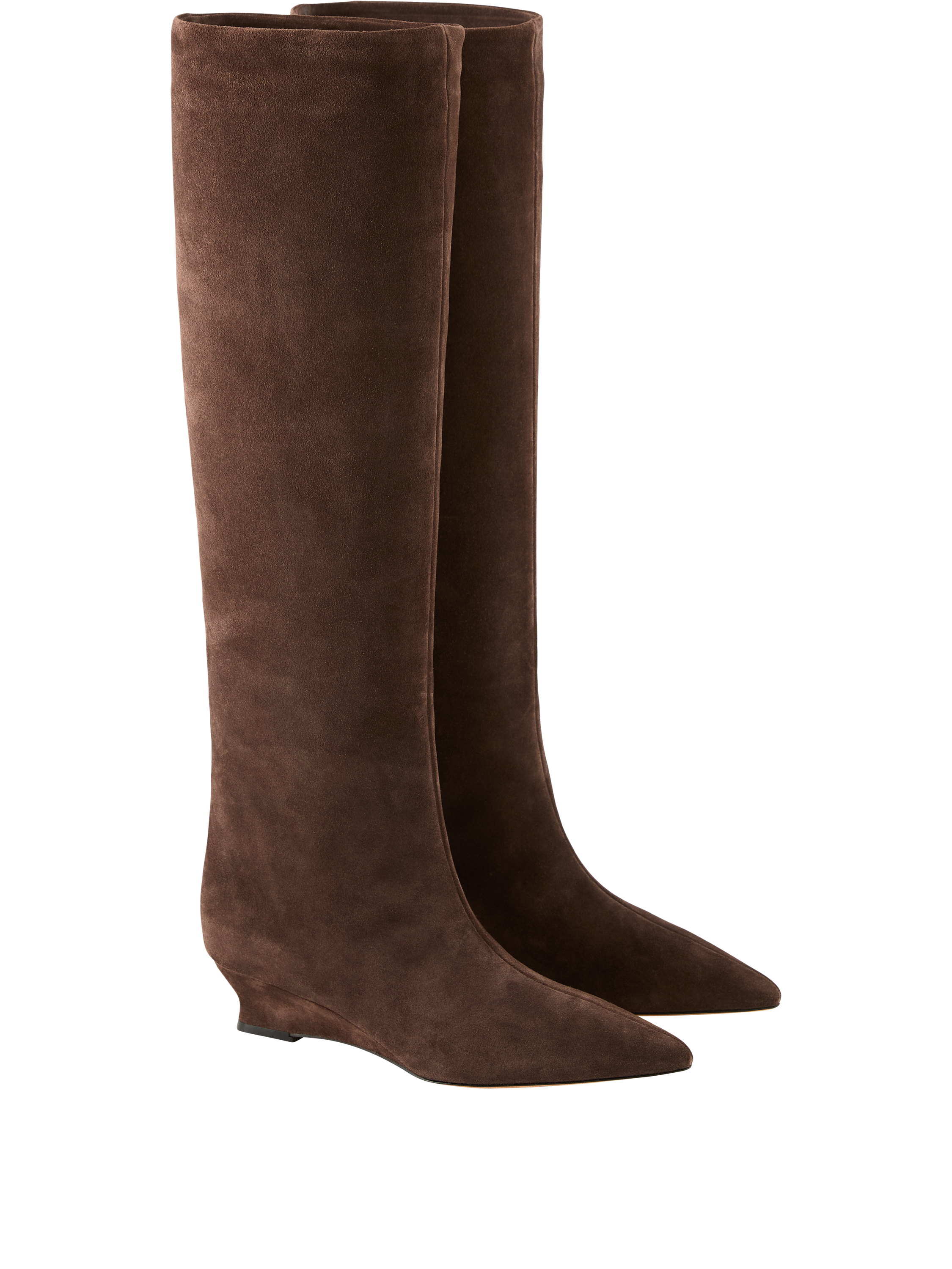 Le Monde Béryl Stiefel 'Camille Tall' aus Veloursleder Braun, Rückansicht – UNGER.DE