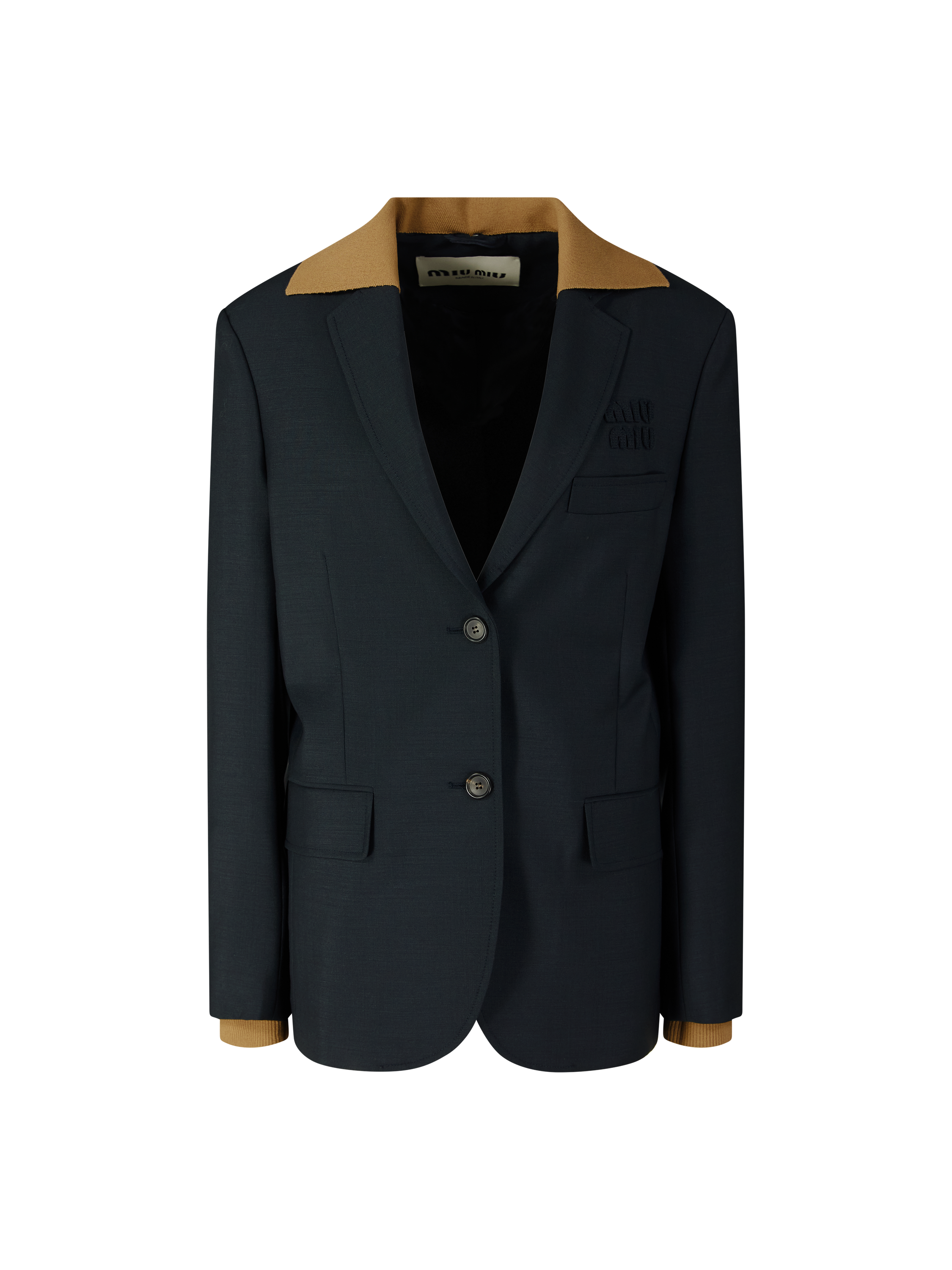 Blazer aus Wolle Marineblau