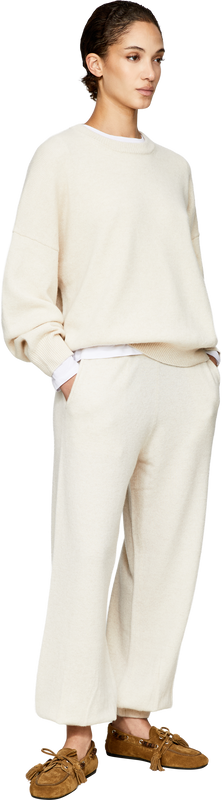 Cashmere-Hose mit Ballonbein Vanilla
