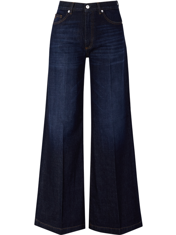 Bootcut Jeans 'Nadia Palazzo' Mittelblau
