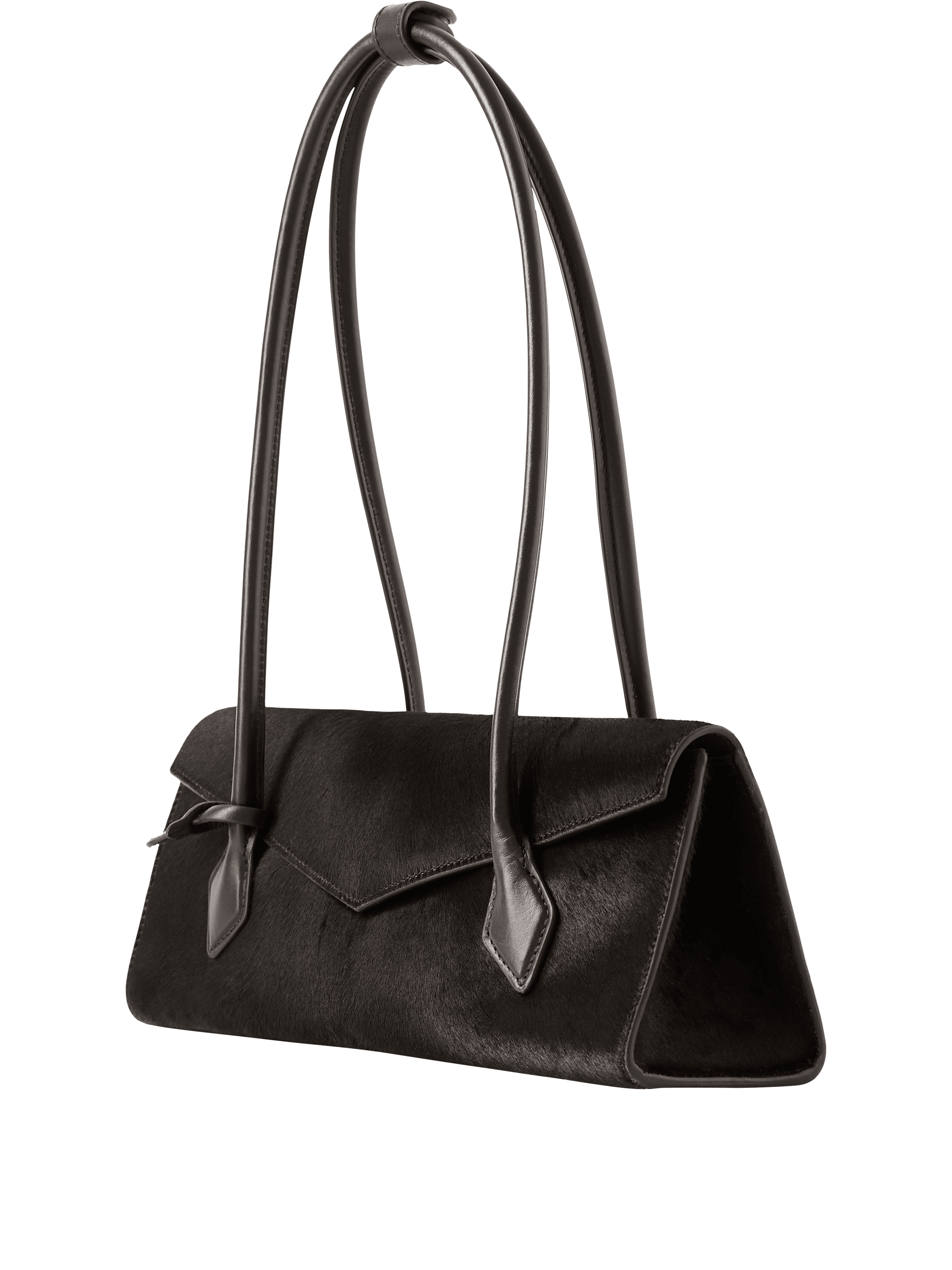 Alaïa Schultertasche 'Le Teckel Medium' aus Kalbsfell Dunkelbraun, Front view – UNGER.DE