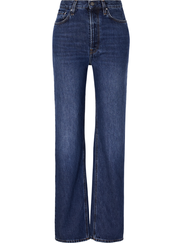 Straight-Leg Jeans Mittelblau