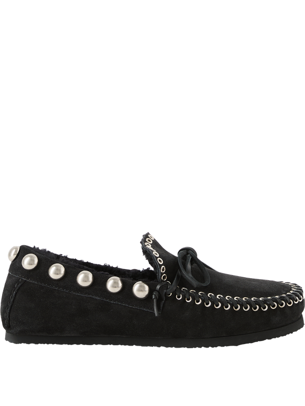 'Fitza' suede moccasins in black