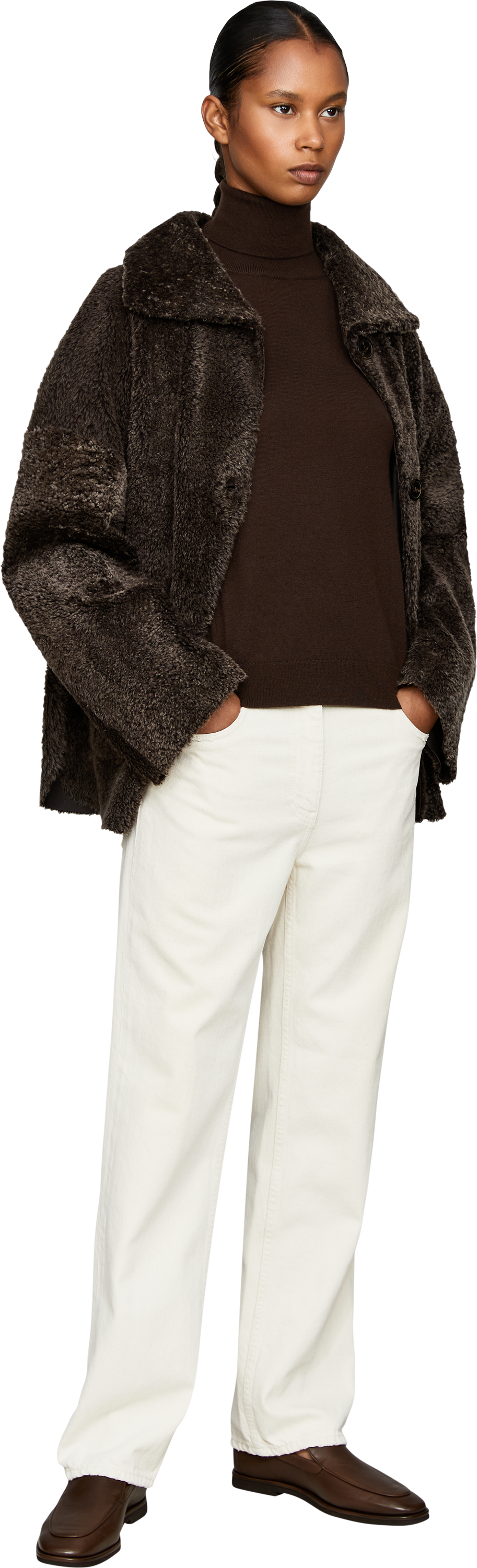 ARMA Wendbare Lammfelljacke 'Isabella' Dunkelbraun – UNGER.DE