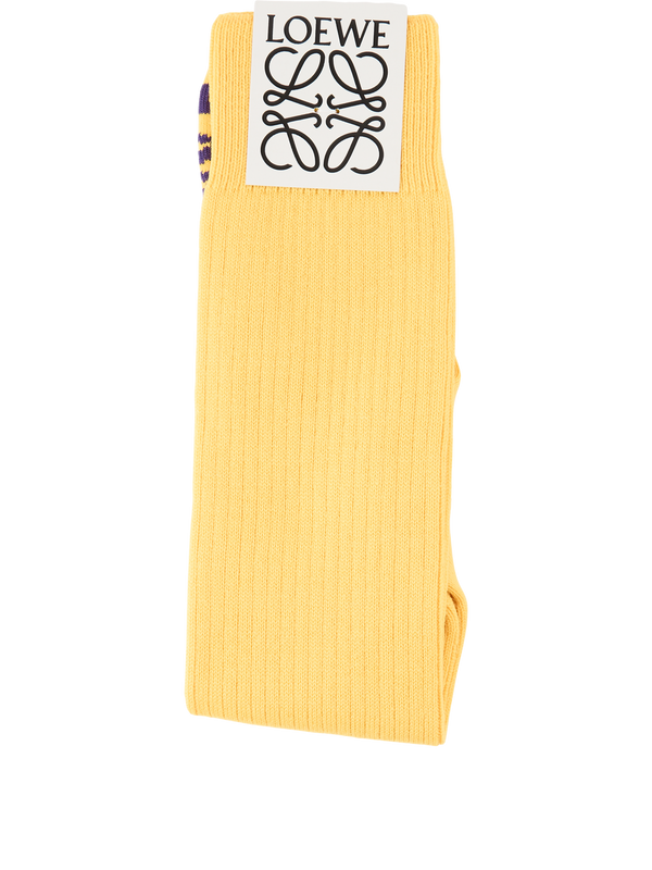 Lange Socken aus Wolle mit Logo Gelb