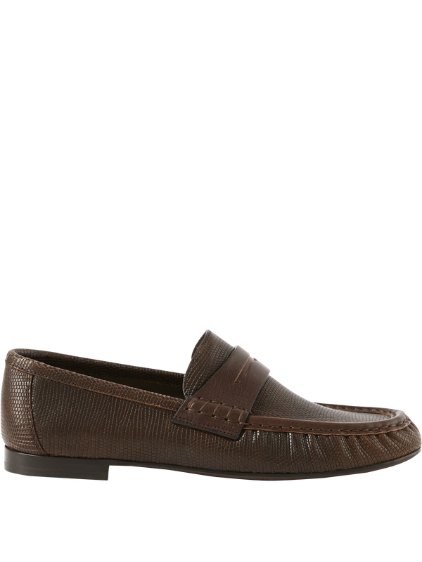 Dark brown calfskin loafers