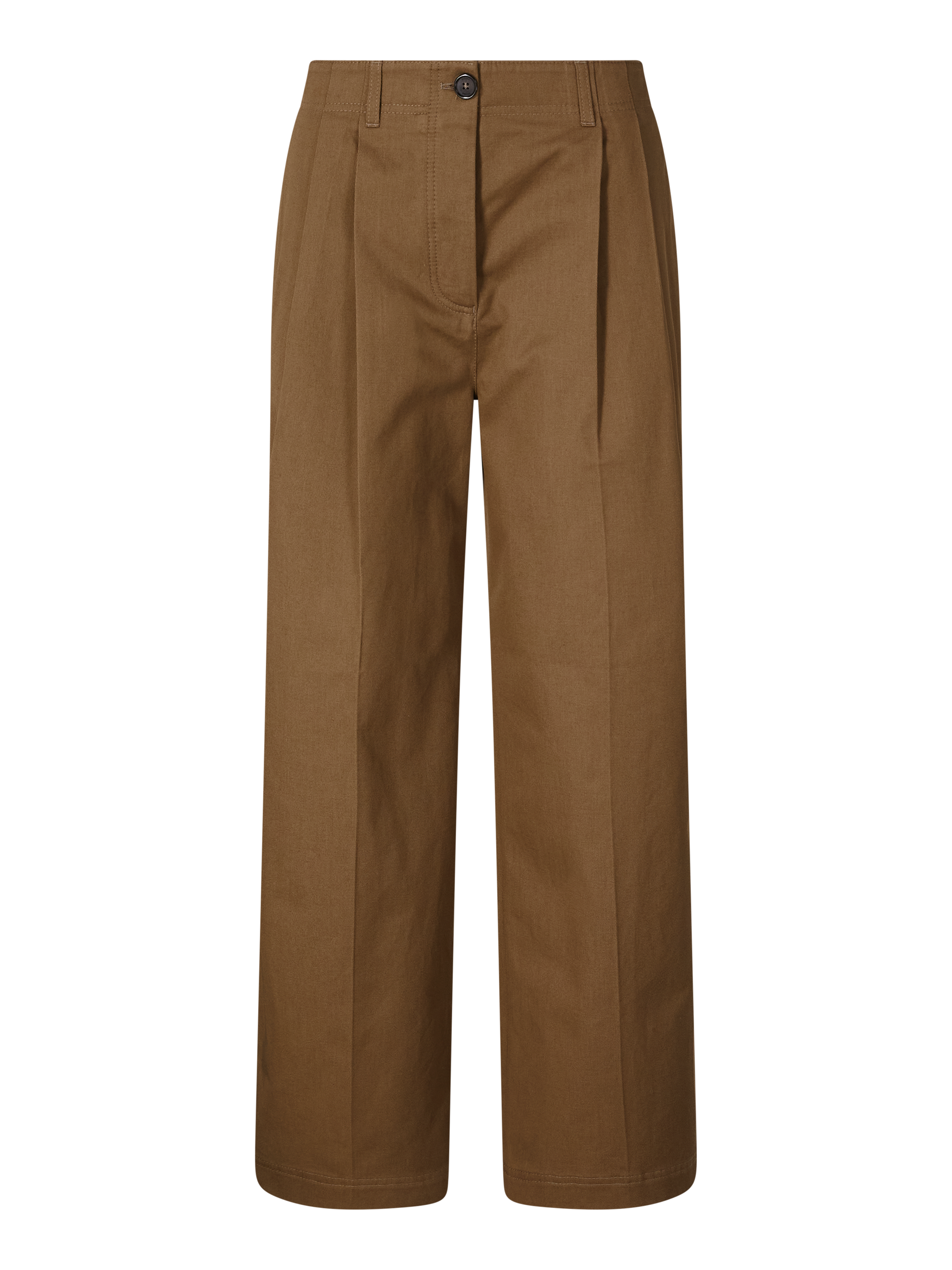 Weite Bundfaltenhose Braun