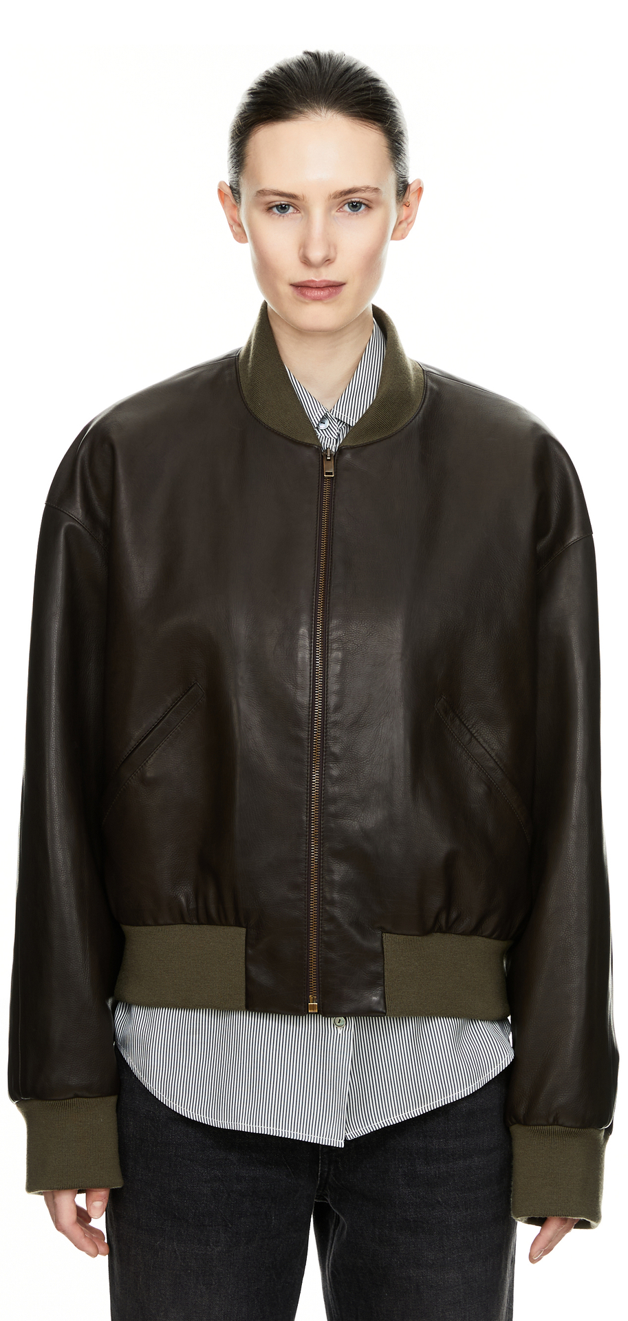 The Row Bomberjacke 'Morisel' aus Leder Dunkelbraun auf UNGER.DE