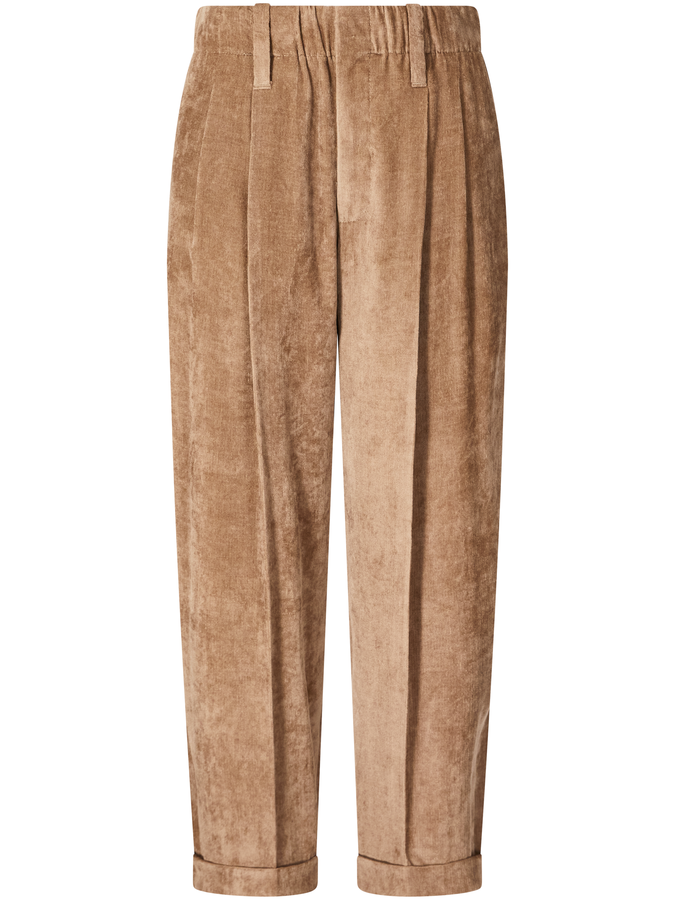 Corduroy trousers with Monili beads, beige
