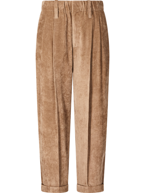 Cordhose mit Monili Perlen Beige