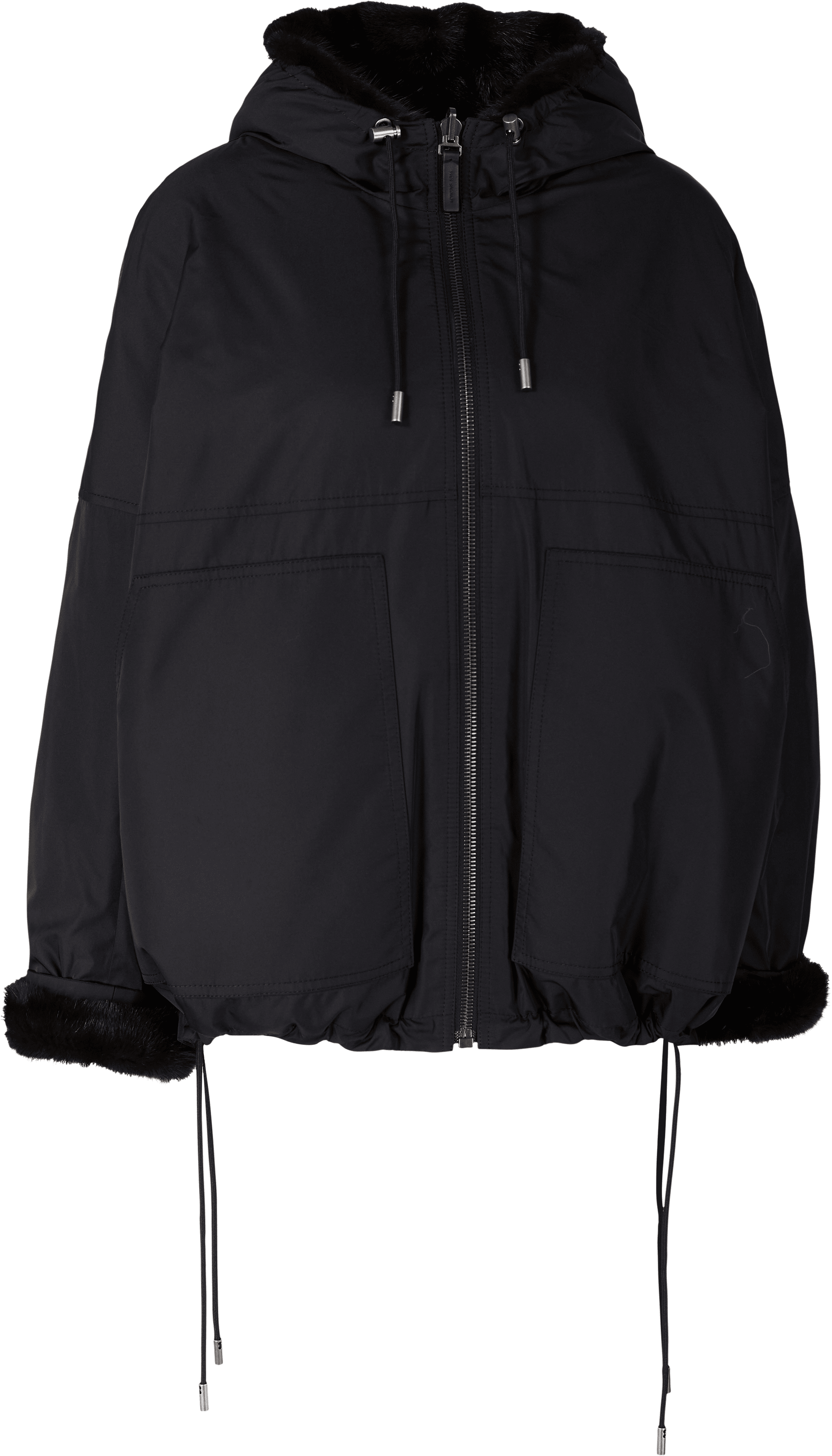 Yves Salomon Wendbare Felljacke Schwarz/Braun, Produktansicht – UNGER.DE