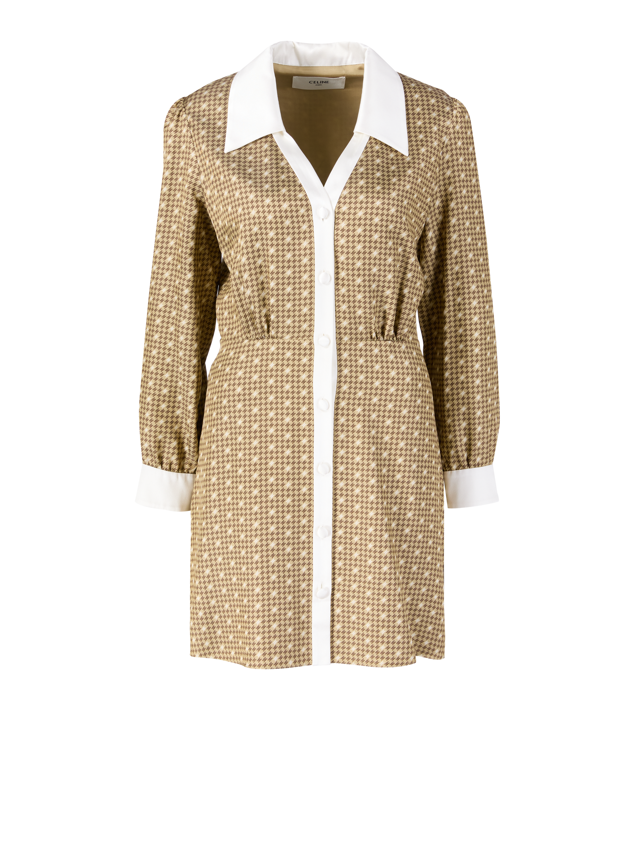 Minikleid mit Logo-Print Beige