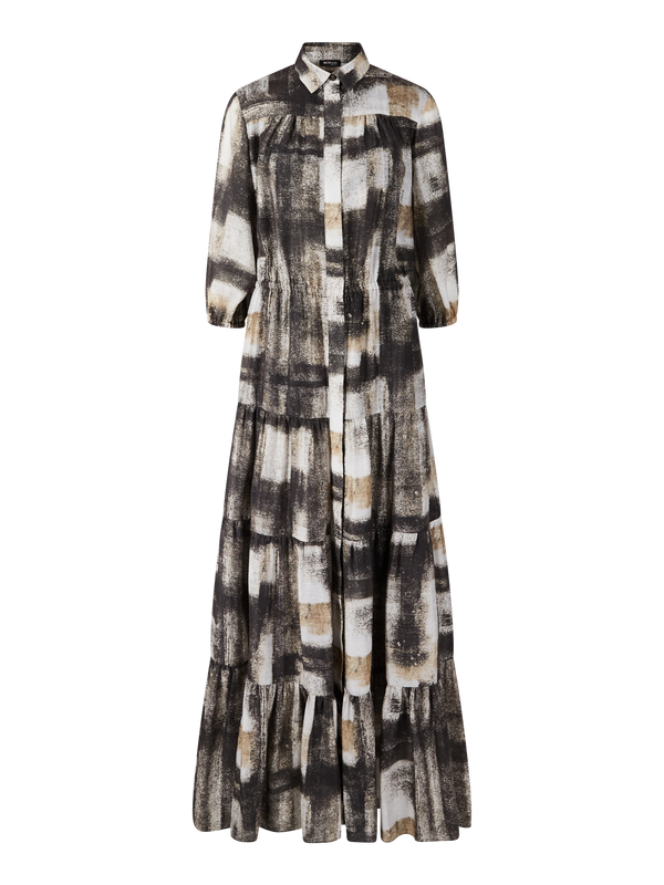 Ausgestelltes Blusenkleid Braun