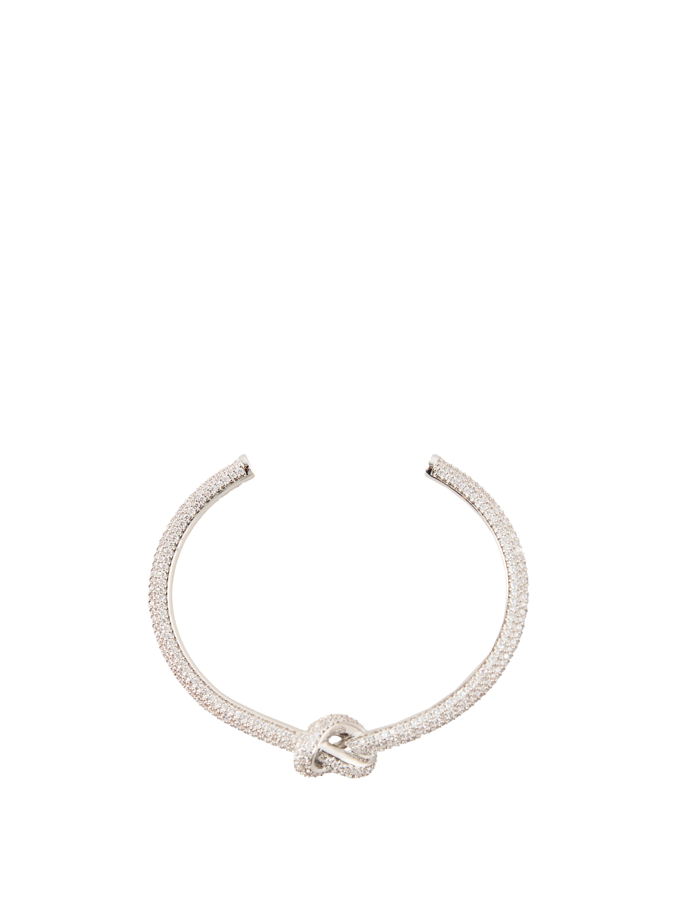 Funkelnder Armreif 'Knot' mit Strasssteinen Silber
