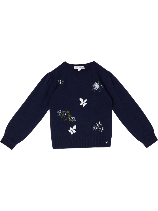 Navy blue virgin wool jumper