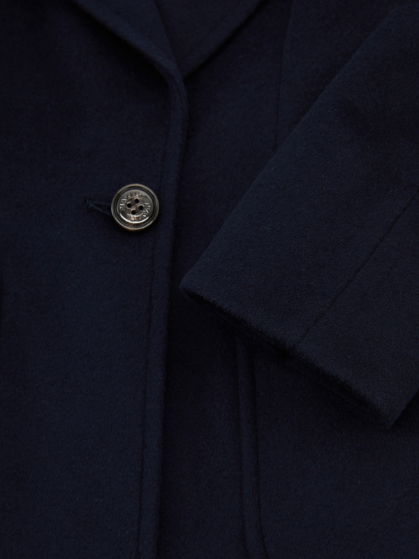 Wollmantel mit Bindegürtel Marineblau